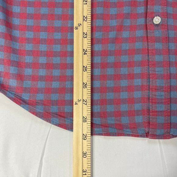 J. Crew Mens Classic Fit Gingham Plaid Button Down Organic Cotton Shirt Size L - Picture 5 of 7
